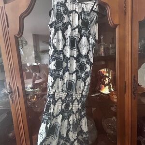Ramy Brook Black and White Patterned Dress